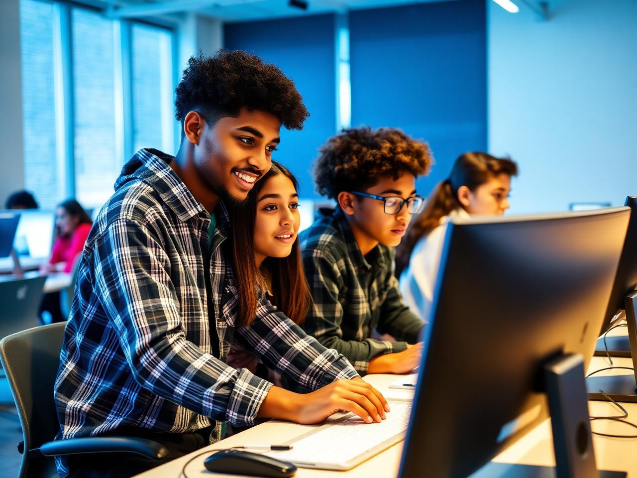 Students learning together